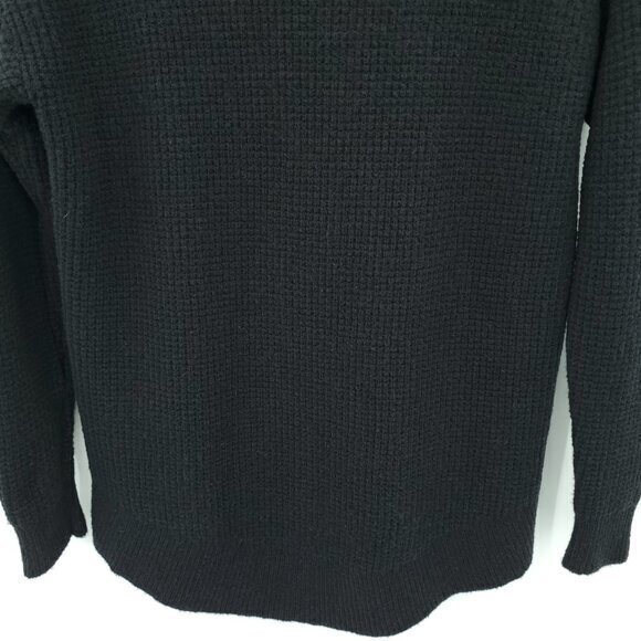 Madewell Merino Wool/Alpaca-Blend Waffle Knit Mock/Turtleneck Sweater S Black - Picture 13 of 15